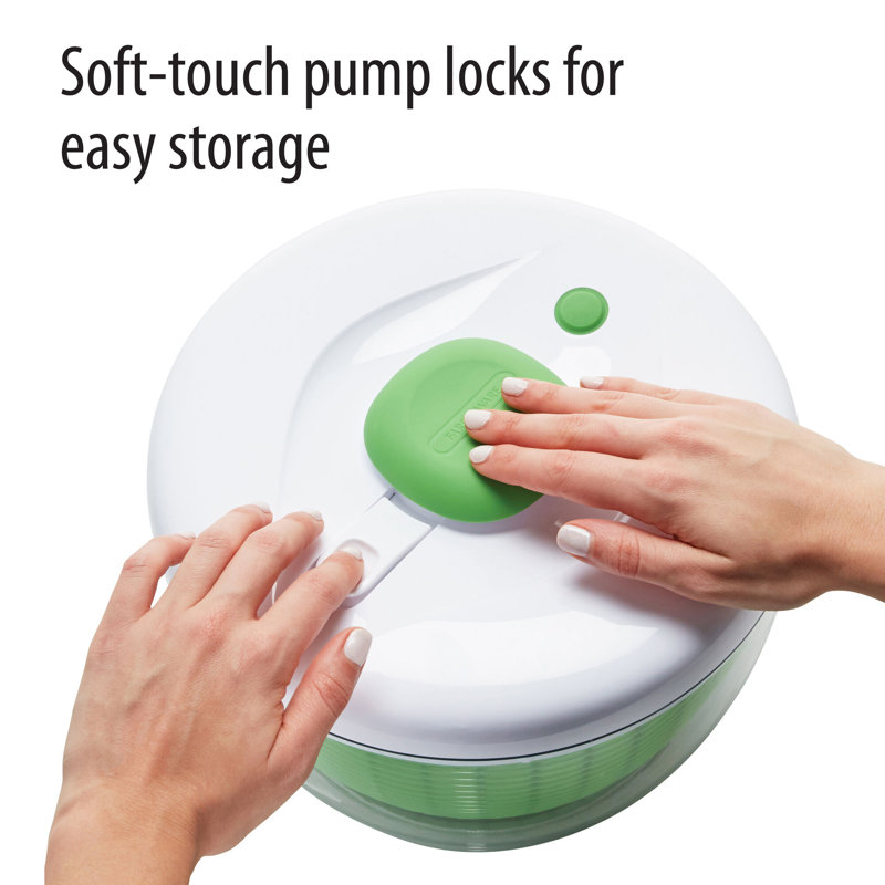 Farberware Pump Salad Spinner with Bowl, 6.6 quart, Green Wayfair